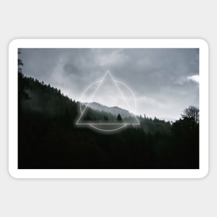 Geometric Foggy Moody Forest Landscape Sticker